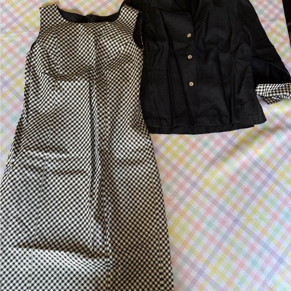 Elegant Black and White Checkered Dress